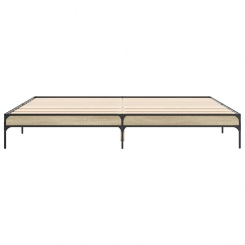 Sengestel 180x200 cm konstrueret træ og metal sonoma-eg