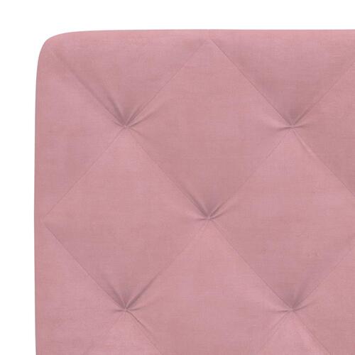 Sengeramme med sengegavl 140x200 cm fløjl pink