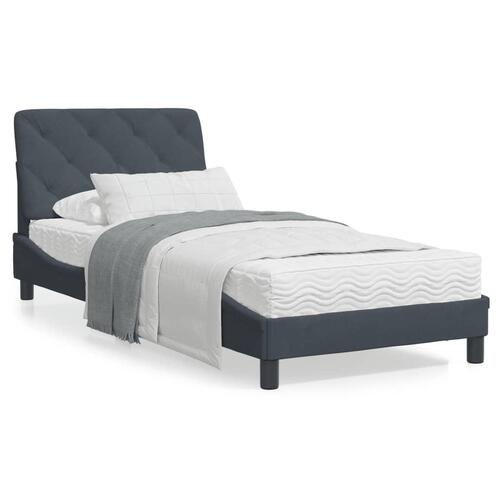 Sengeramme uden madras Mørkegrå 90x200 cm Fløjl