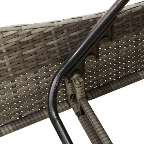 Liggestol med hynde 60x205x73 cm polyrattan grå