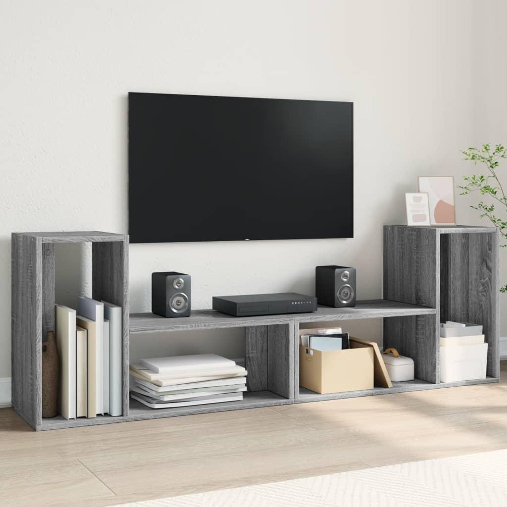 Tv-borde 2 stk. 75x30x50 cm konstrueret træ grå sonoma-eg