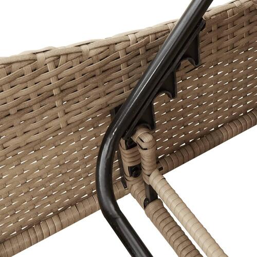 Liggestol med hynde 60x205x73 cm polyrattan beige