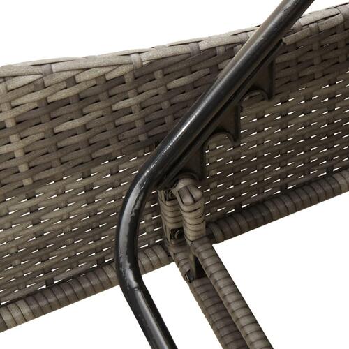 Liggestol med hynder 114x205x73 cm polyrattan grå