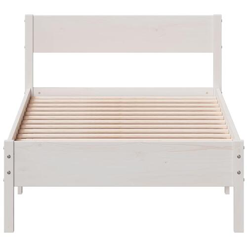 Sengeramme uden madras 75x190 cm massivt fyrretræ hvid