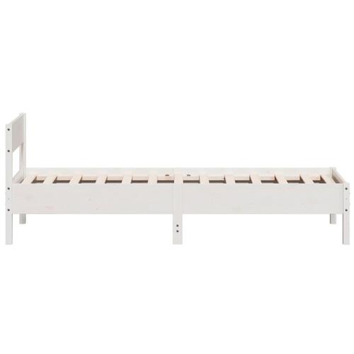 Sengeramme uden madras 75x190 cm massivt fyrretræ hvid