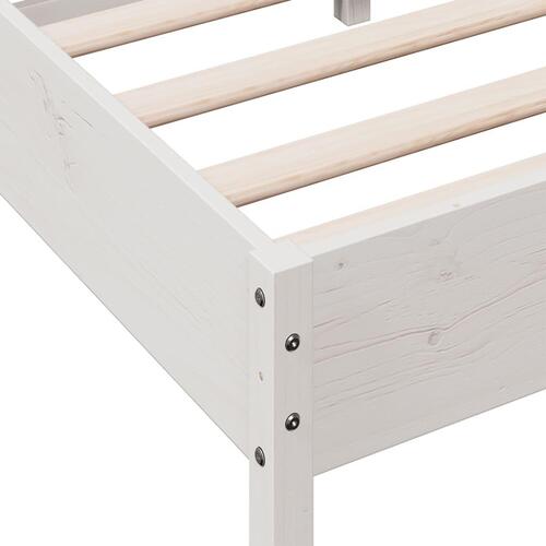 Sengeramme uden madras 75x190 cm massivt fyrretræ hvid