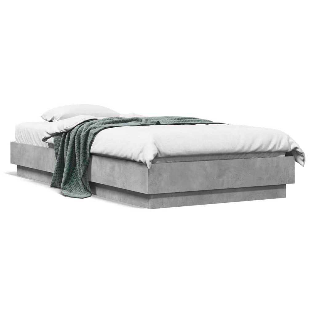 Sengeramme 75x190 cm konstrueret træ betongrå