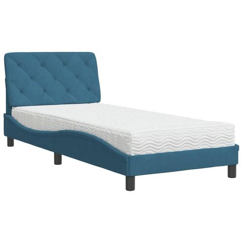 Seng med madras 80x200 cm velour blå