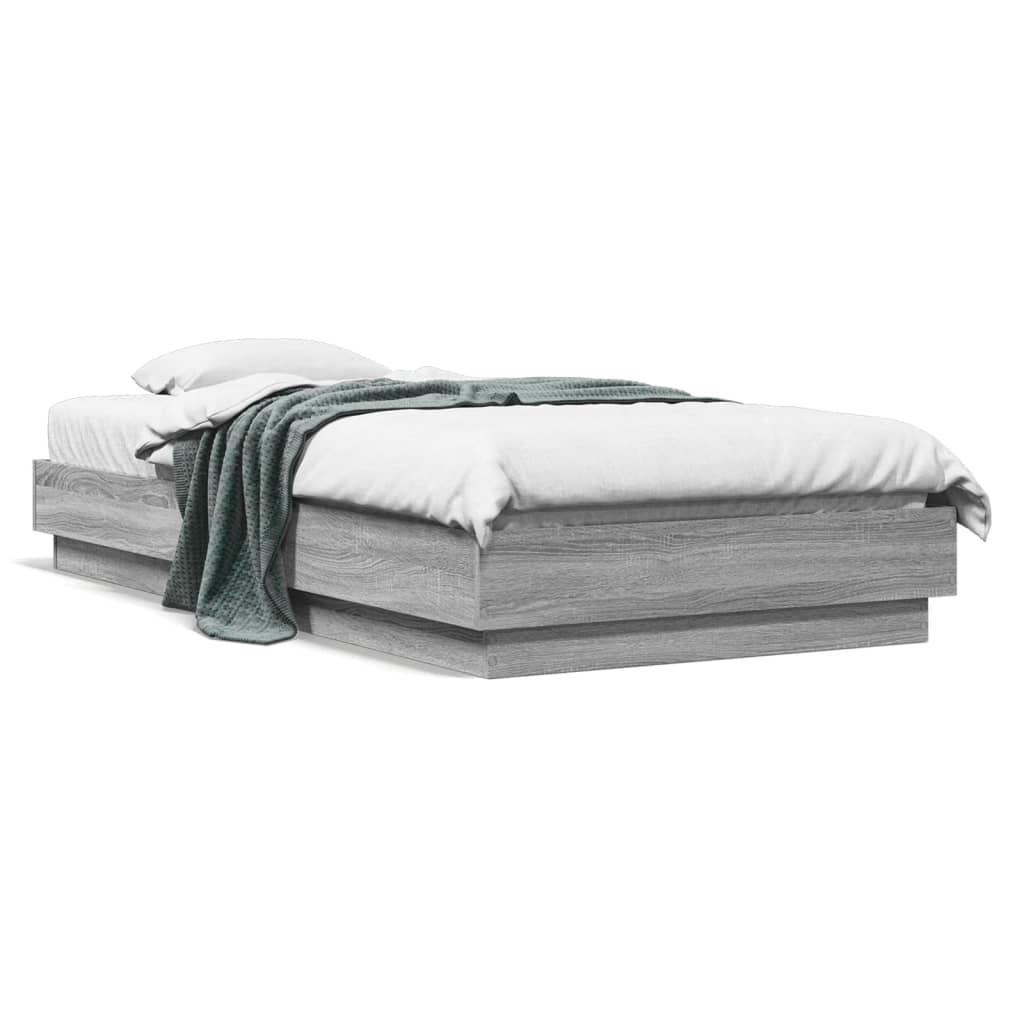 Sengeramme 75x190 cm konstrueret træ grå sonoma-eg