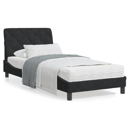 Seng med madras 80x200 cm velour sort