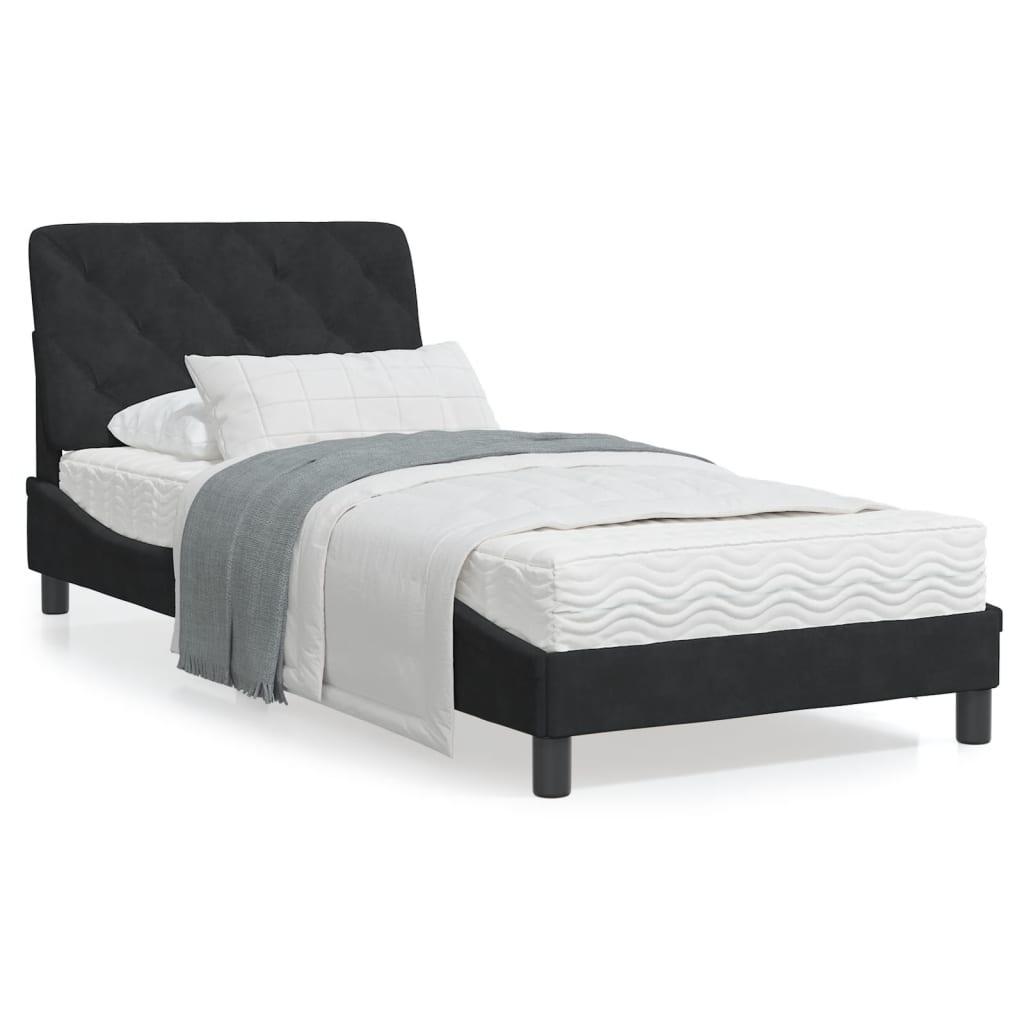 Seng med madras 80x200 cm velour sort