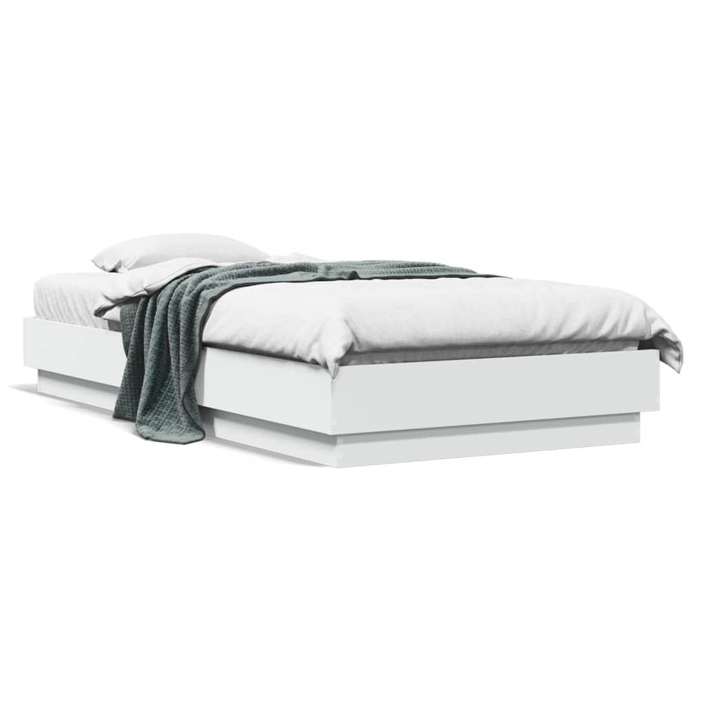 Sengeramme 75x190 cm konstrueret træ hvid