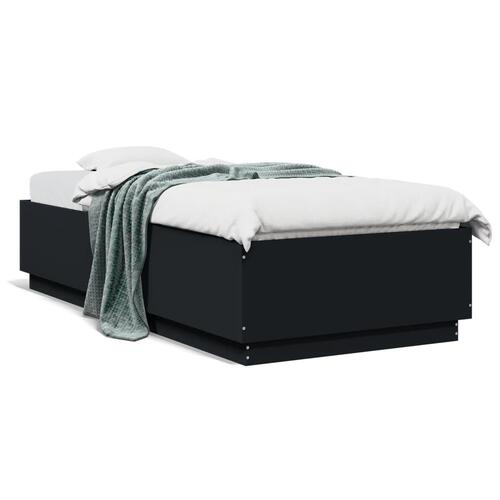 Sengeramme 90x200 cm konstrueret træ sort