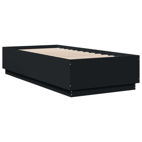 Sengeramme 90x200 cm konstrueret træ sort