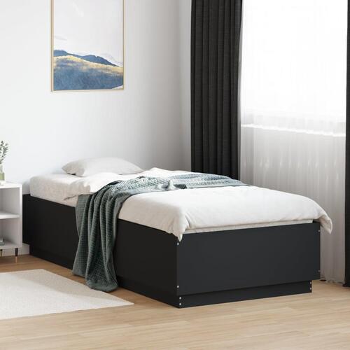 Sengeramme 90x200 cm konstrueret træ sort