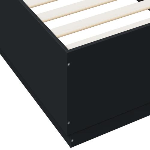 Sengeramme 90x200 cm konstrueret træ sort