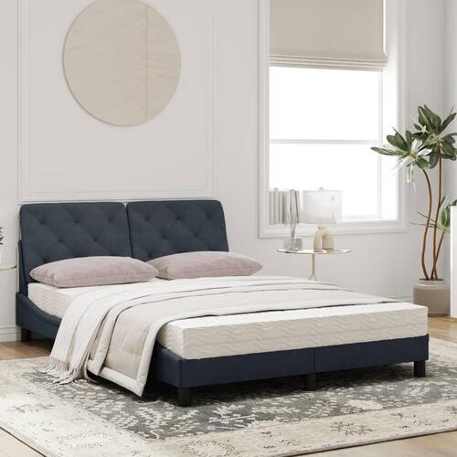 Seng med madras 140x190 cm velour mørkegrå