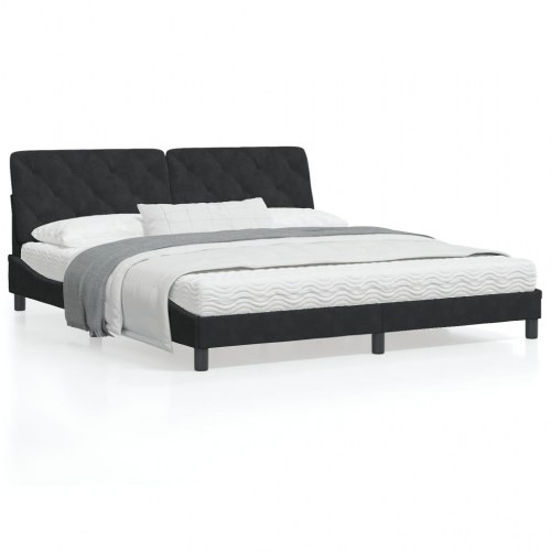 Seng med madras 180x200 cm velour sort