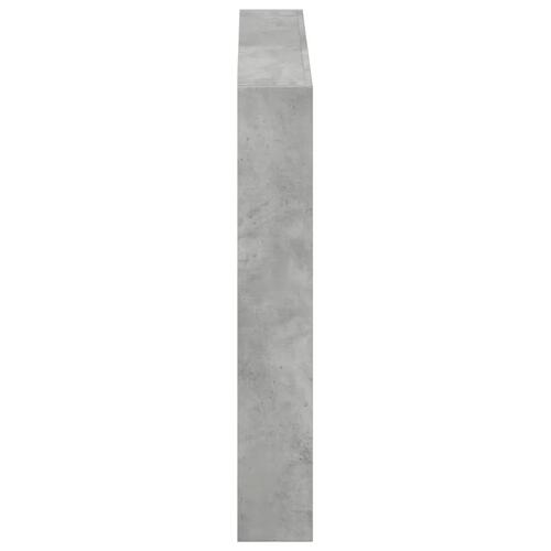 Sengegavl med opbevaring og LED-lys 100x17x102 cm betongrå