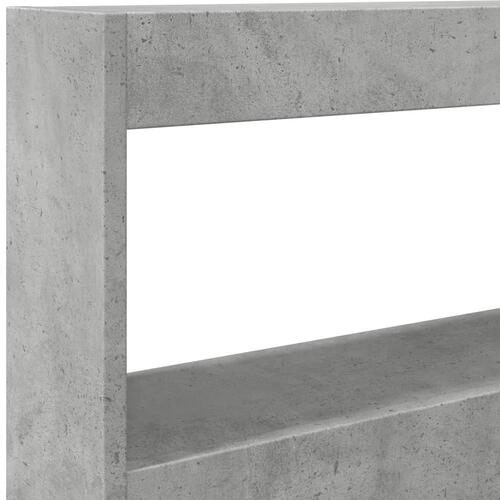 Sengegavl med opbevaring og LED-lys 100x17x102 cm betongrå