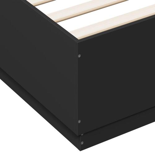 Sengestel 160x200 cm massivt træ sort