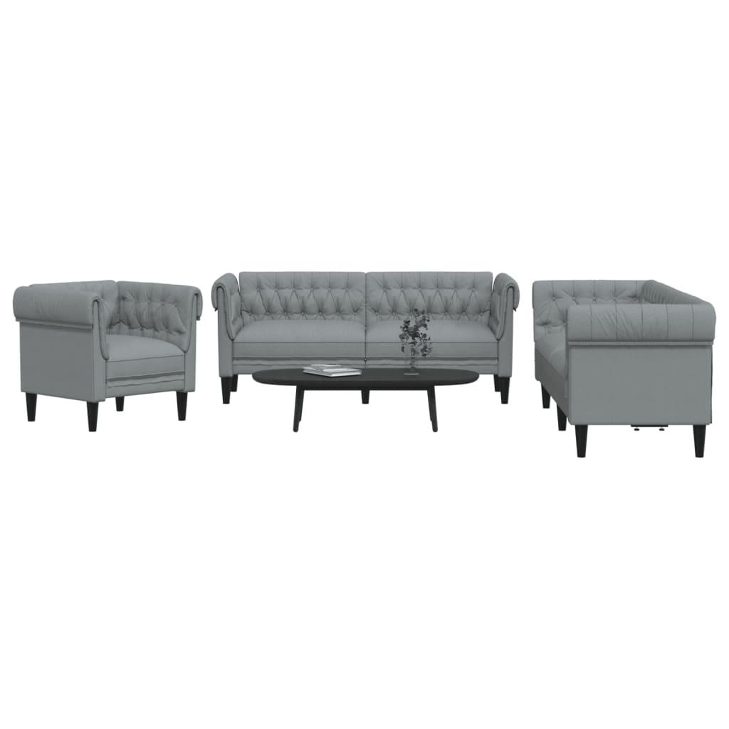 3 personers sofa stof lysegrå