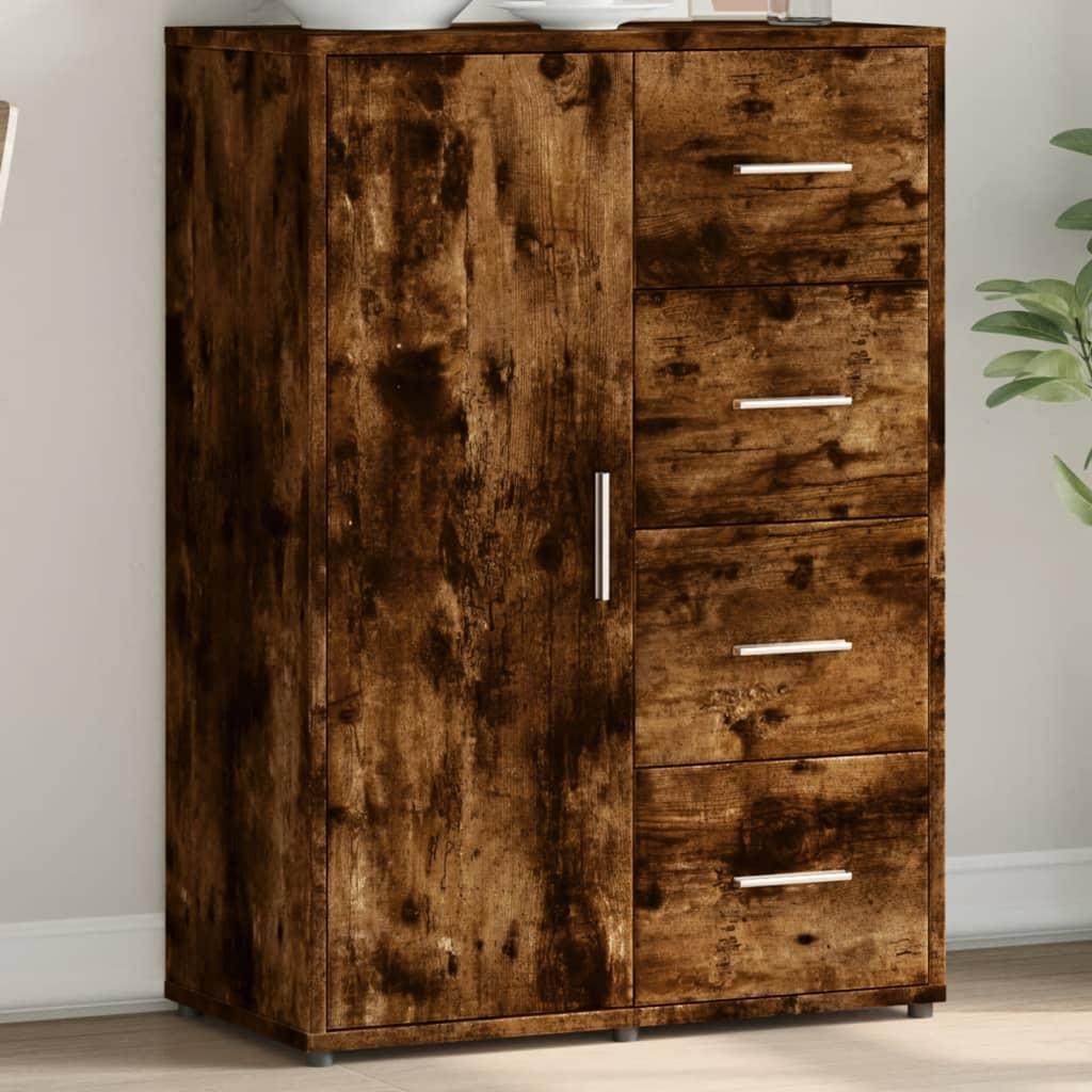 Skænk 60x31x84 cm konstrueret træ røget egetræsfarve