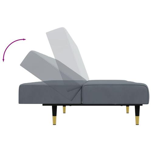 2 personers sofa velour mørkegrå