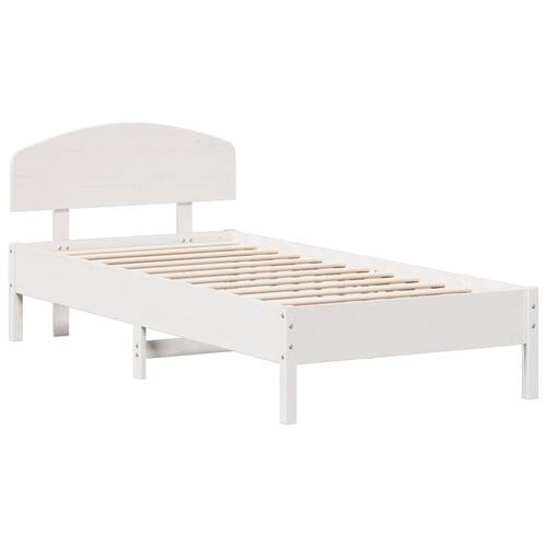Sengeramme uden madras 100x200 cm massivt fyrretræ hvid