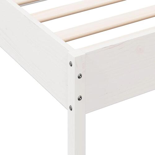 Sengeramme uden madras 100x200 cm massivt fyrretræ hvid