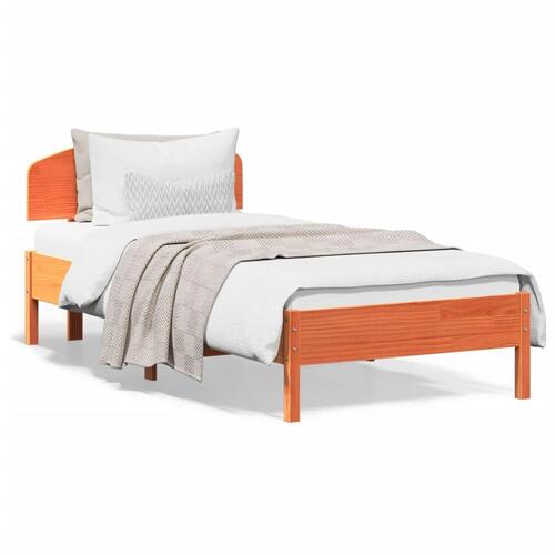Sengeramme uden madras 90x200 cm massivt fyrretræ gyldenbrun
