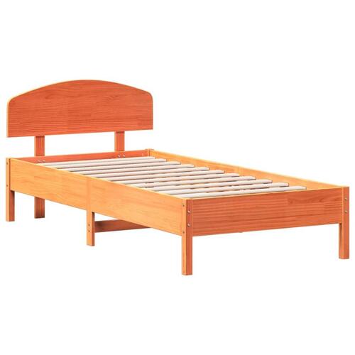 Sengeramme uden madras 90x200 cm massivt fyrretræ gyldenbrun