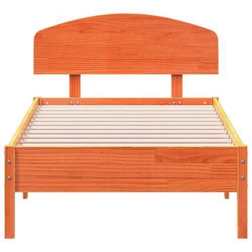 Sengeramme uden madras 90x200 cm massivt fyrretræ gyldenbrun