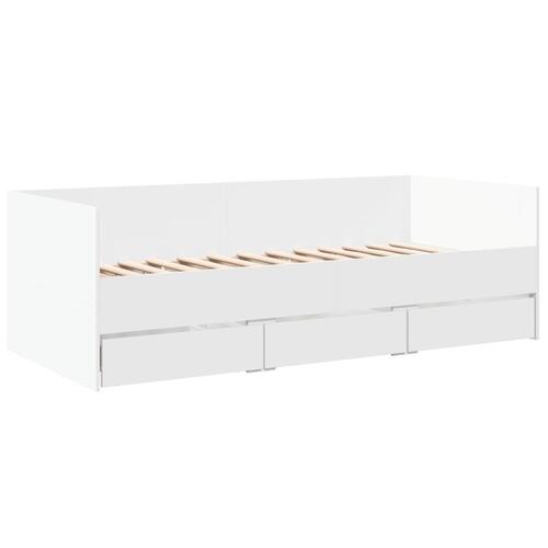 Daybed med skuffer 90x200 cm konstrueret træ hvid