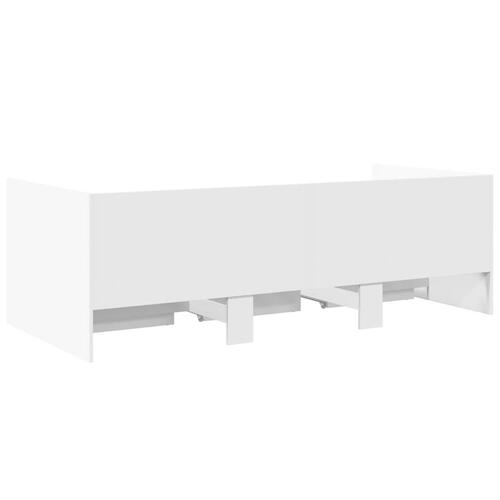 Daybed med skuffer 90x200 cm konstrueret træ hvid