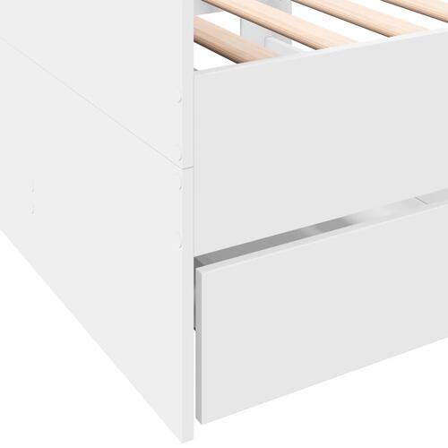 Daybed med skuffer 90x200 cm konstrueret træ hvid