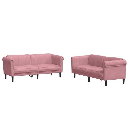2 personers sofa velour lyserød