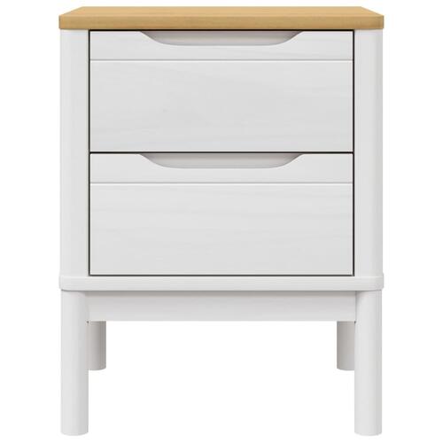 Sengebord 45x39x57 cm massivt fyrretræ hvid