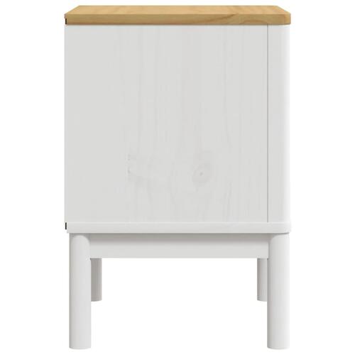 Sengebord 45x39x57 cm massivt fyrretræ hvid
