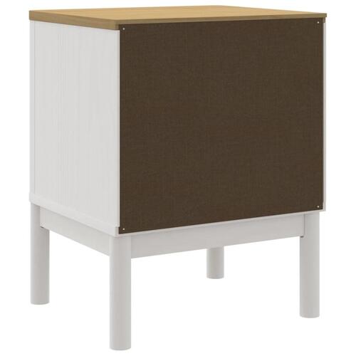 Sengebord 45x39x57 cm massivt fyrretræ hvid