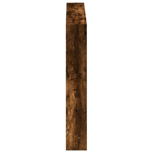 Sengegavl med opbevaring og LED-lys 100x17x102 cm røget eg