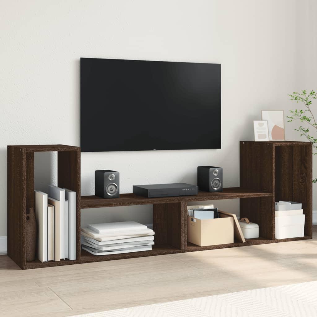 Tv-borde 2 stk. 75x30x50 cm konstrueret træ brun egetræsfarve