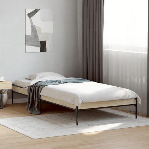Sengeramme 75x190 cm konstrueret træ og metal sonoma-eg