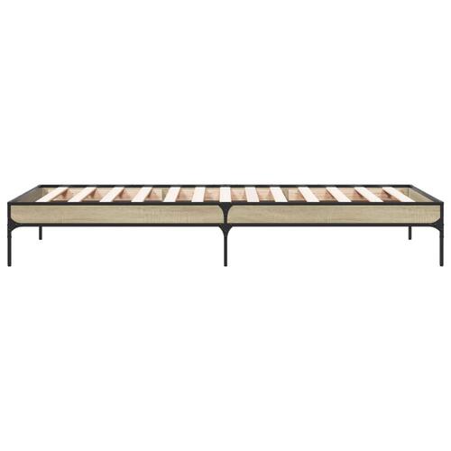 Sengeramme 75x190 cm konstrueret træ og metal sonoma-eg