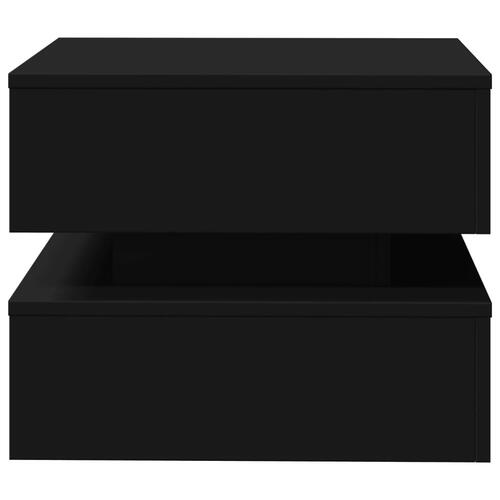 Sofabord med LED-lys 50x50x40 cm sort