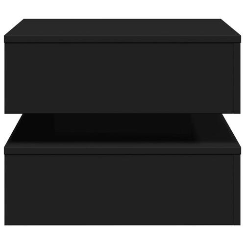 Sofabord med LED-lys 50x50x40 cm sort