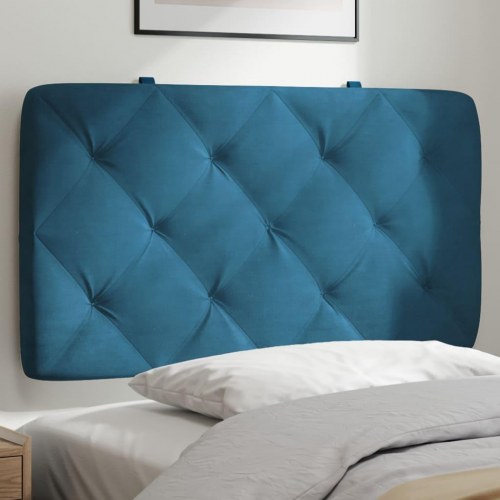 Gavlpude 80 cm i velour - blå sengegavlspude