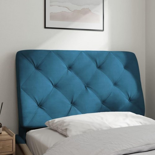 Gavlpude 80 cm i velour - blå sengegavlspude