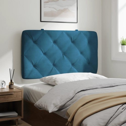 Gavlpude 80 cm i velour - blå sengegavlspude