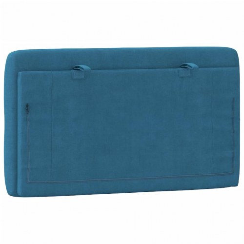 Gavlpude 80 cm i velour - blå sengegavlspude